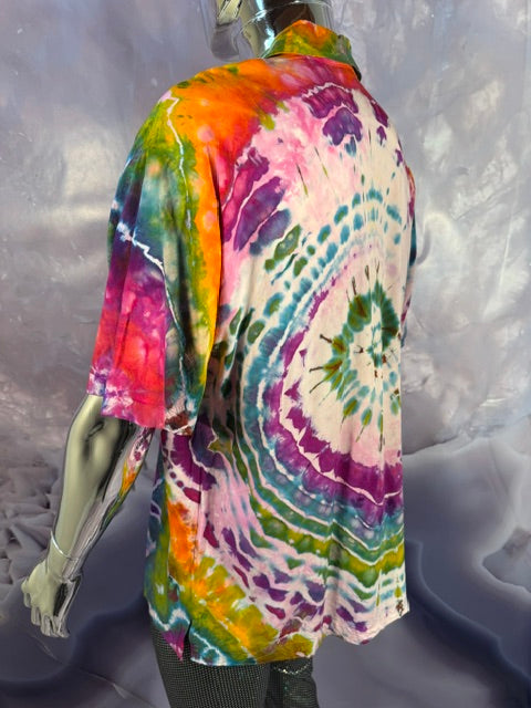 Large Marybgoround Button Down #9, tie dye button down shirt from Love on Haight