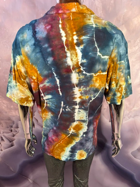 Large Marybgoround Button Down #7, tie dye button down shirt from Love on Haight