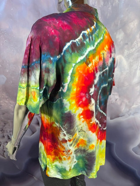 Large Marybgoround Button Down #6, tie dye button down shirt from Love on Haight