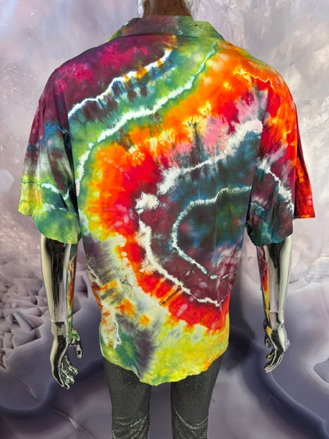 Large Marybgoround Button Down #6, tie dye button down shirt from Love on Haight