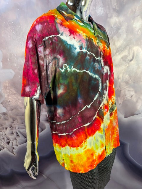 Large Marybgoround Button Down #6, tie dye button down shirt from Love on Haight