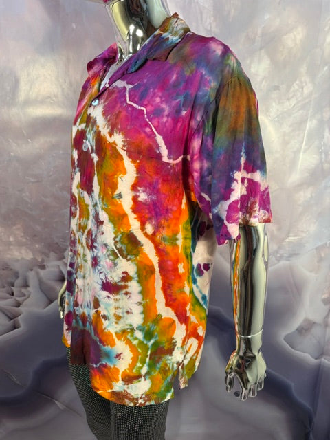 Large Marybgoround Button Down #10, tie dye button down shirt from Love on Haight