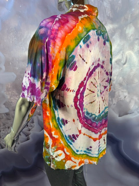 Large Marybgoround Button Down #10, tie dye button down shirt from Love on Haight