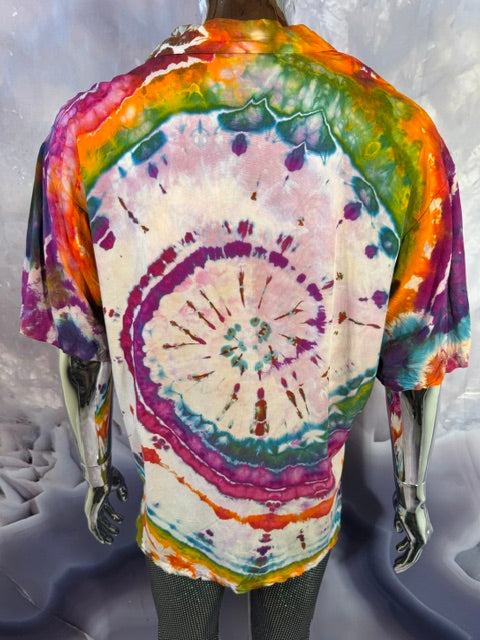 Large Marybgoround Button Down #10, tie dye button down shirt from Love on Haight