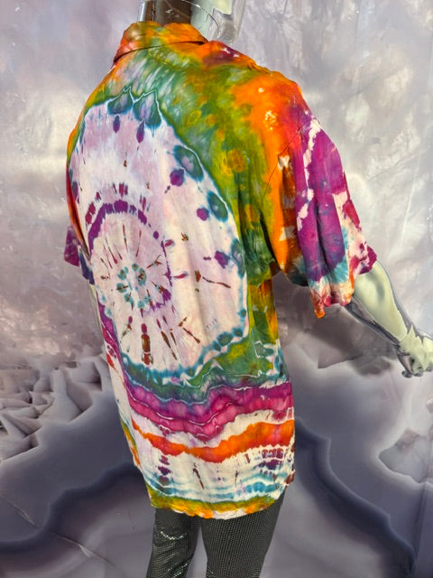 Large Marybgoround Button Down #10, tie dye button down shirt from Love on Haight