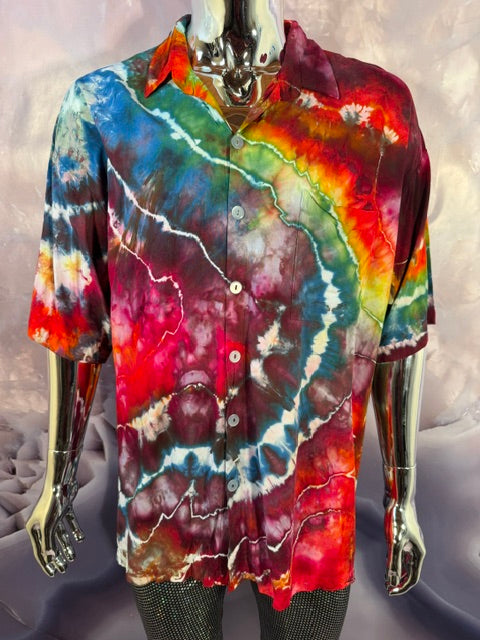 XL Marybgoround Button Down #11, tie dye button down shirt from Love on Haight