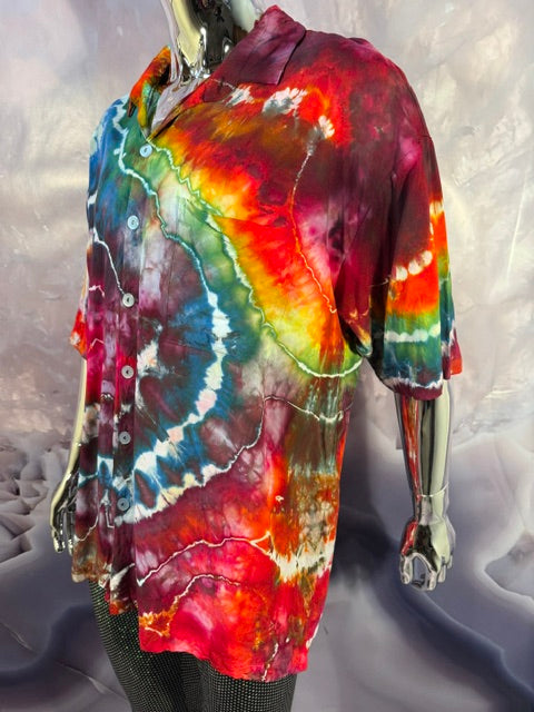 XL Marybgoround Button Down #11, tie dye button down shirt from Love on Haight