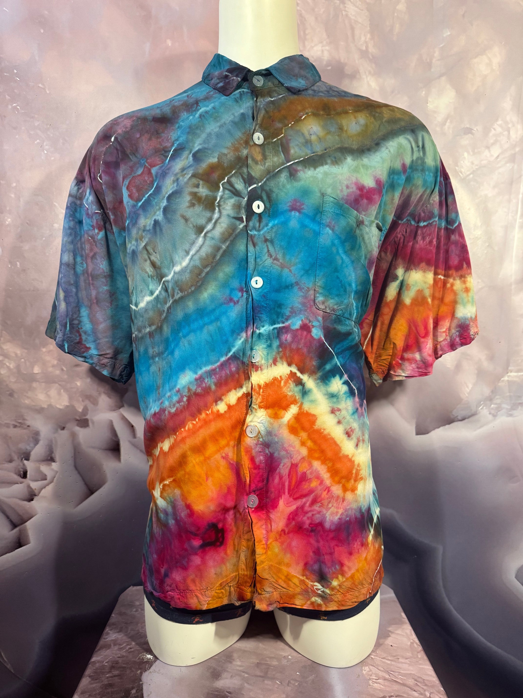 2XL Tyrannosaurus Dyes Button Down #15