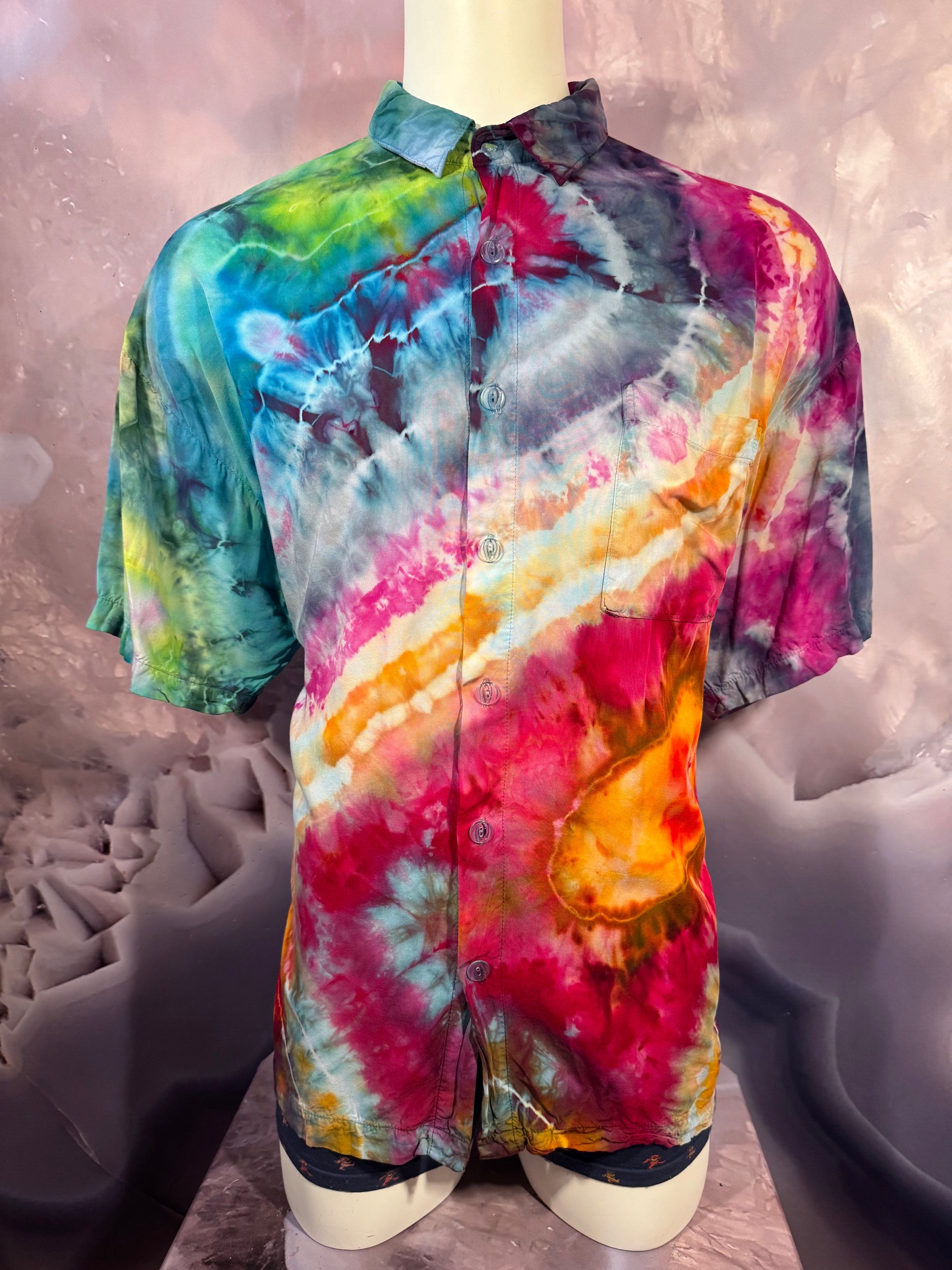 2XL Tyrannosaurus Dyes Button Down #17