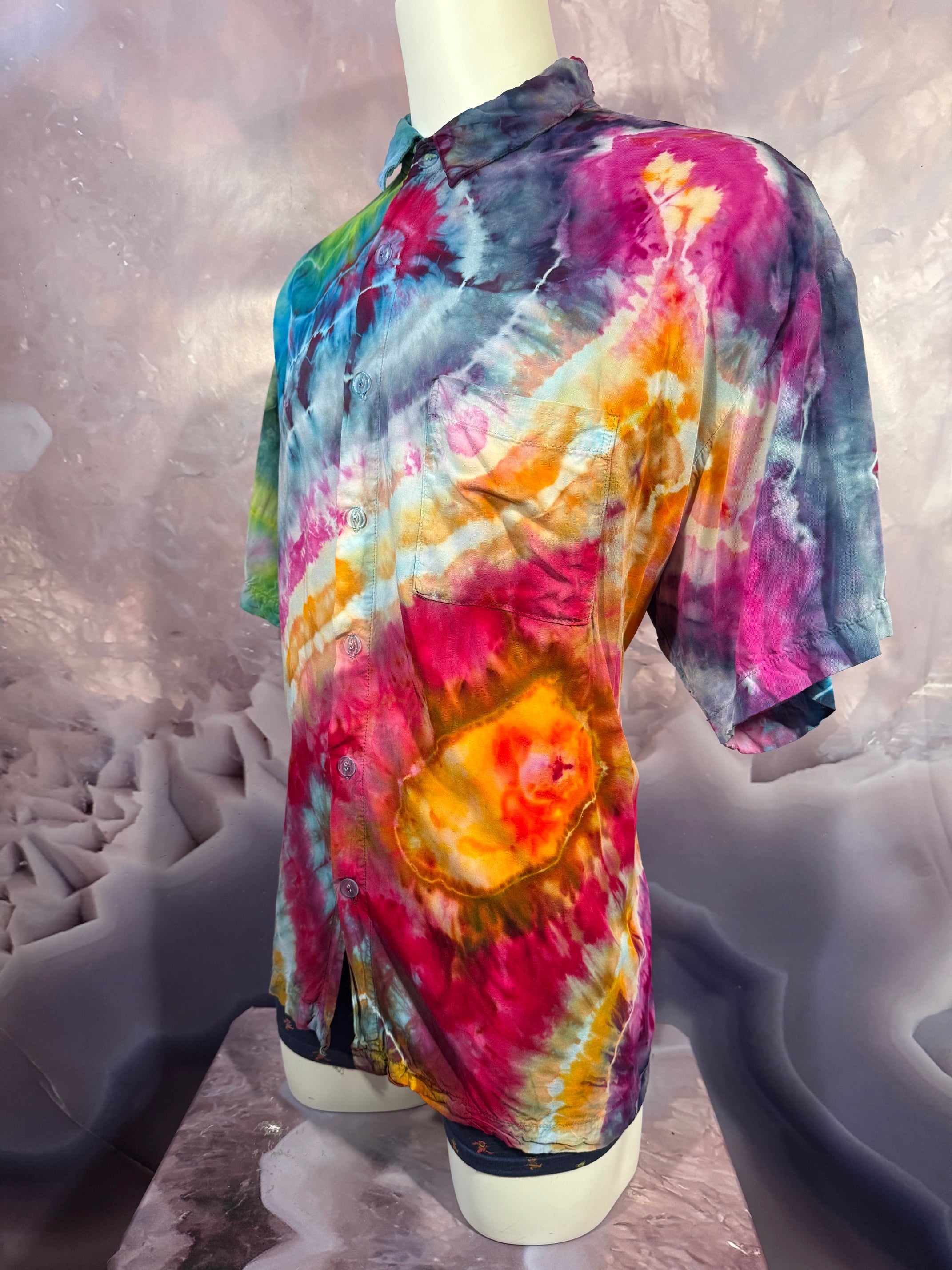 2XL Tyrannosaurus Dyes Button Down #17