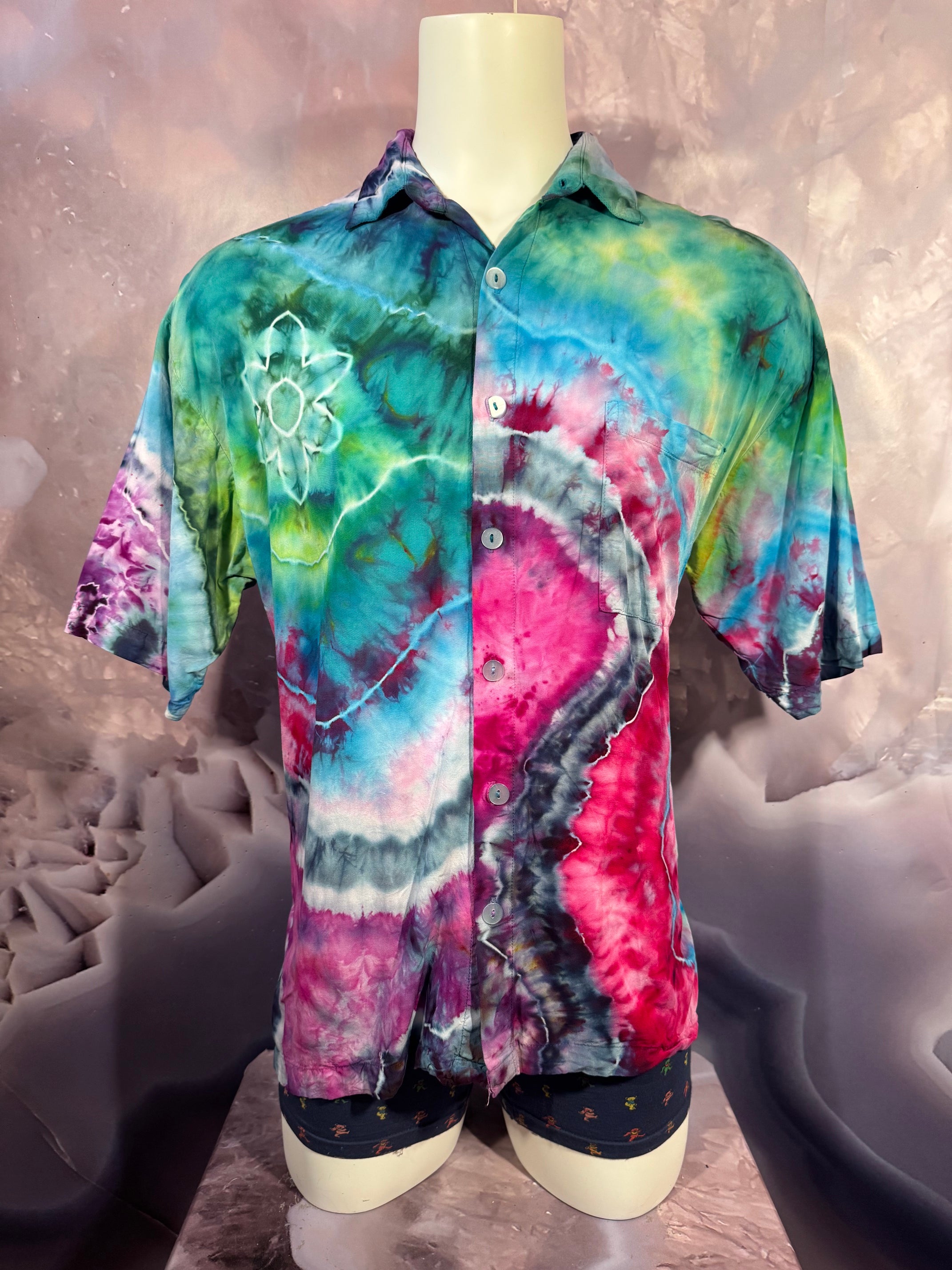 XL Tyrannosaurus Dyes Button Down #10