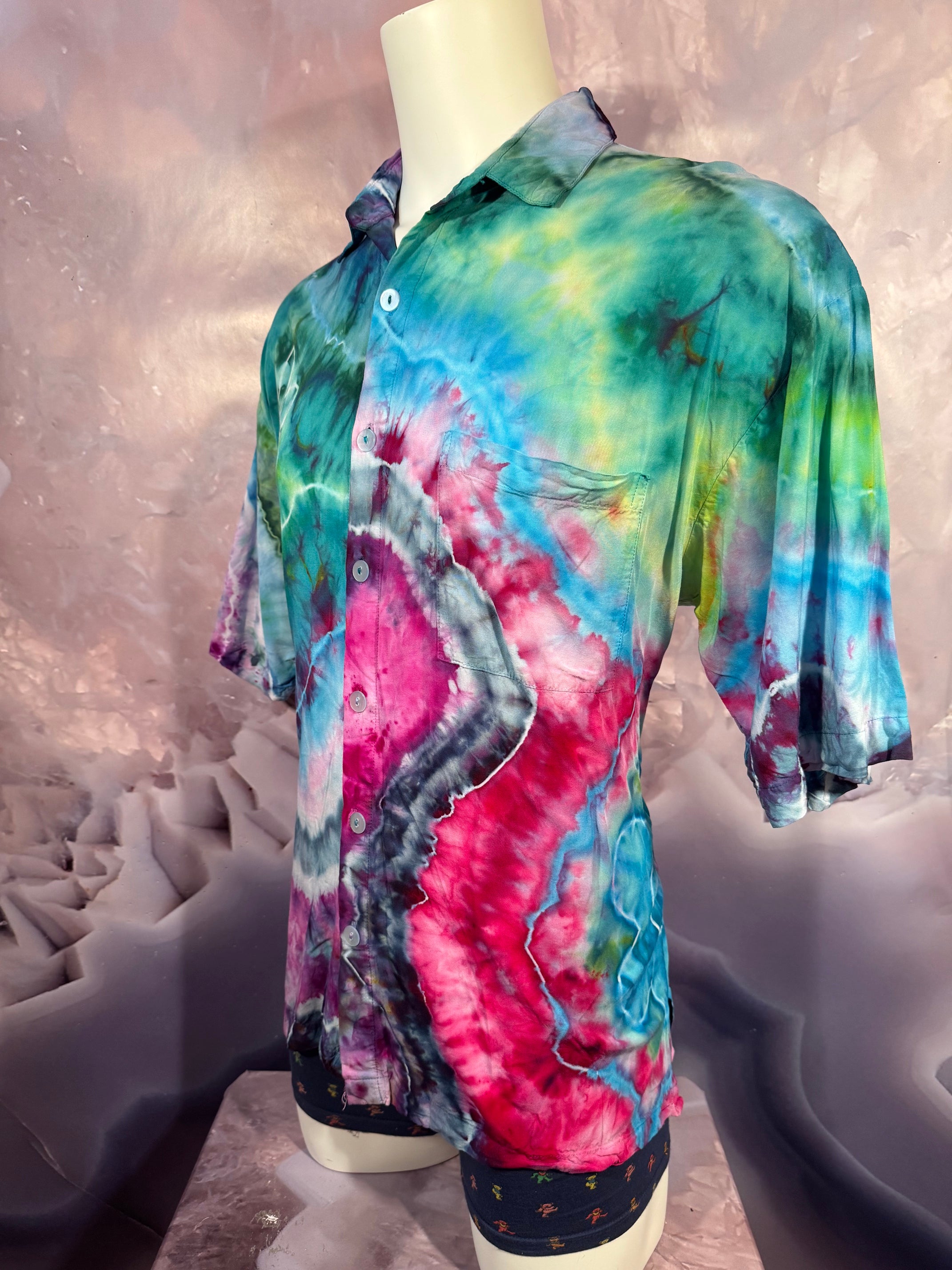 XL Tyrannosaurus Dyes Button Down #10