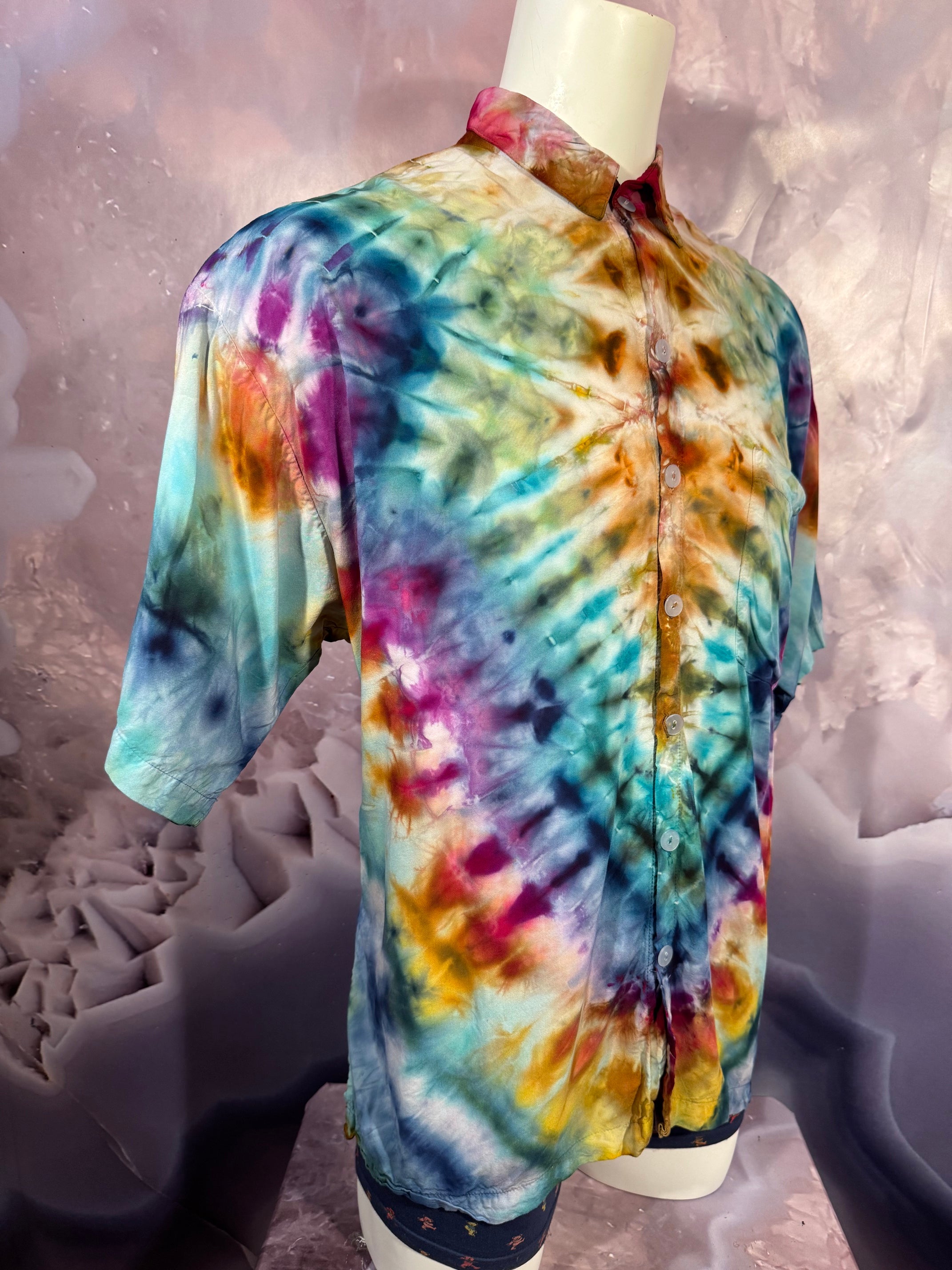 XL Tyrannosaurus Dyes Button Down #13