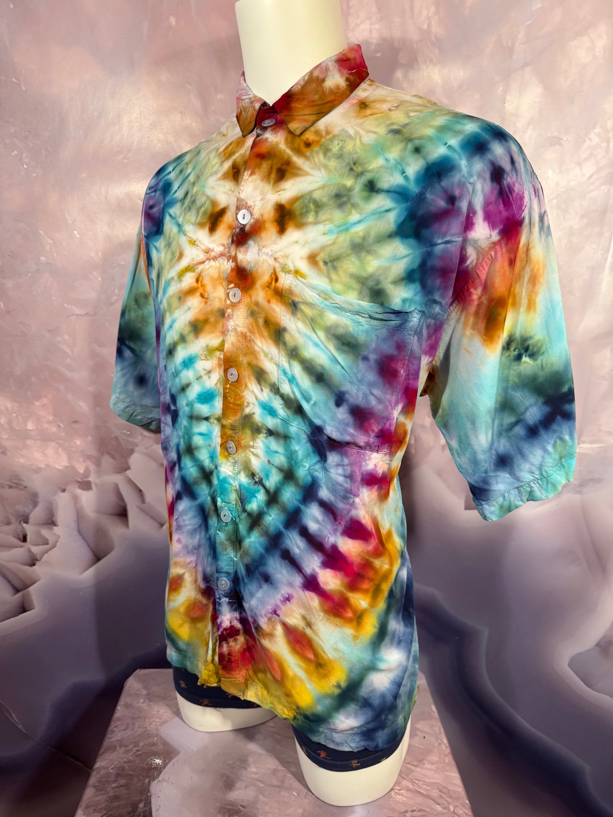 XL Tyrannosaurus Dyes Button Down #13