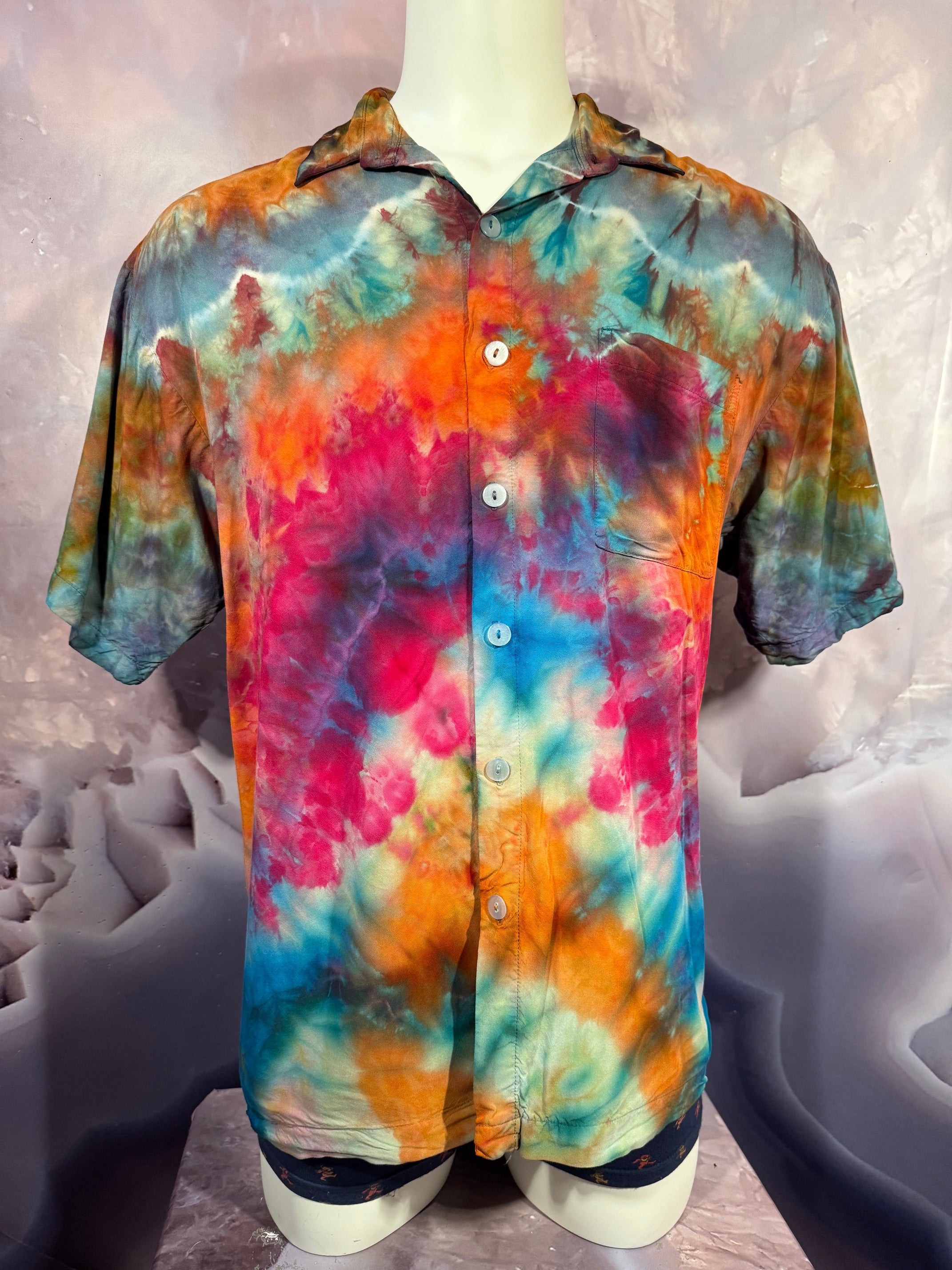Large Tyrannosaurus Dyes Button Down #7