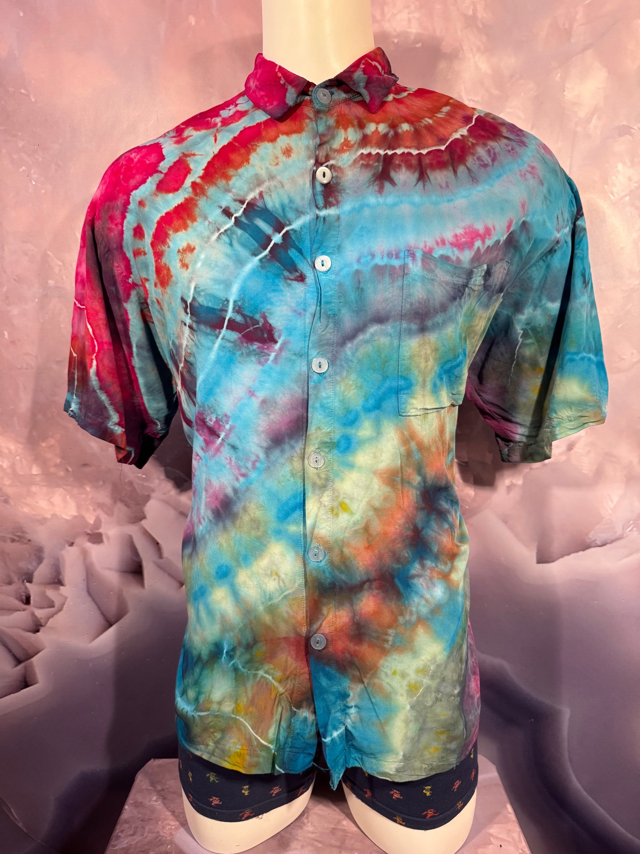 Large Tyrannosaurus Dyes Button Down #8
