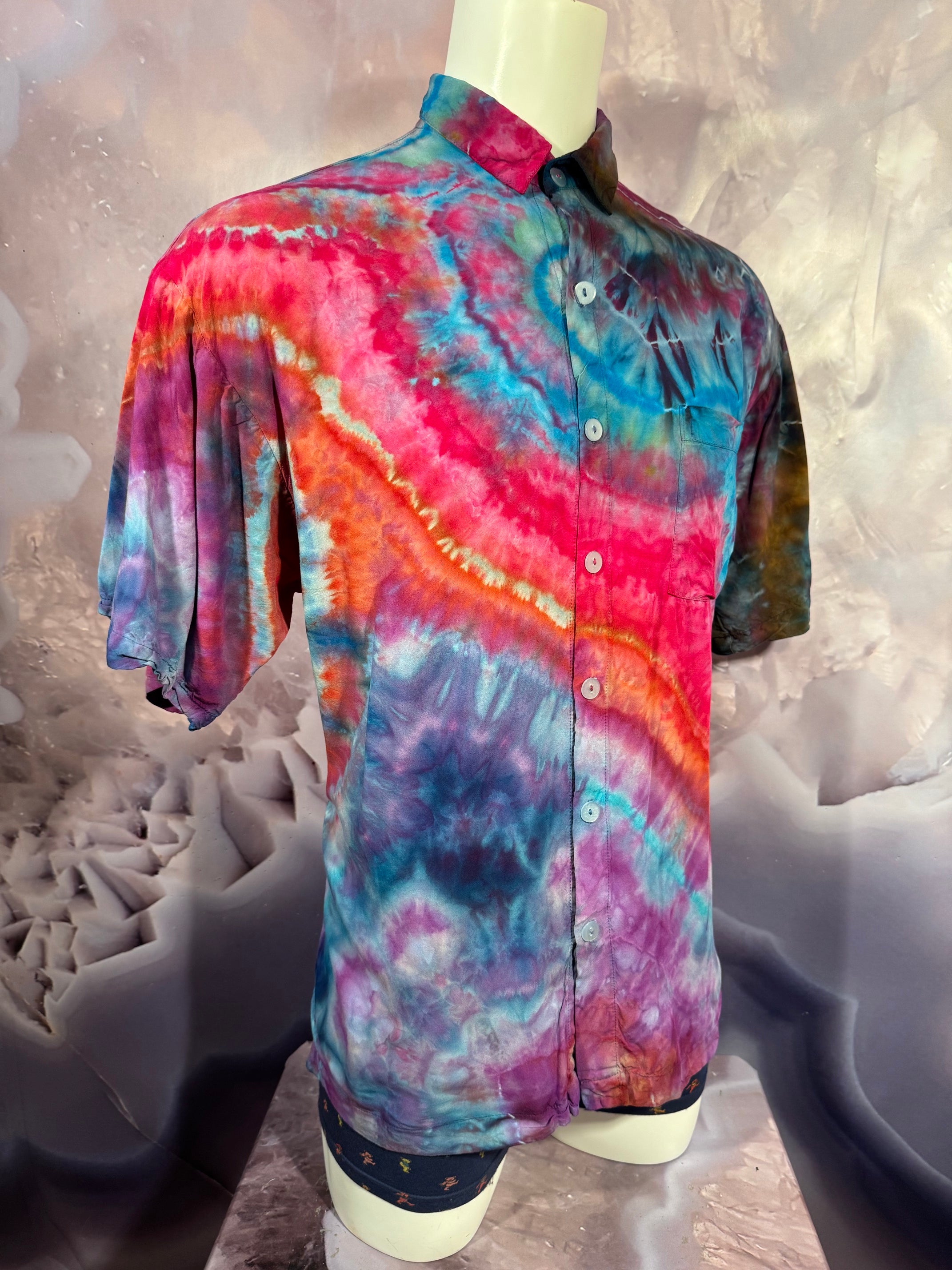 Large Tyrannosaurus Dyes Button Down #5