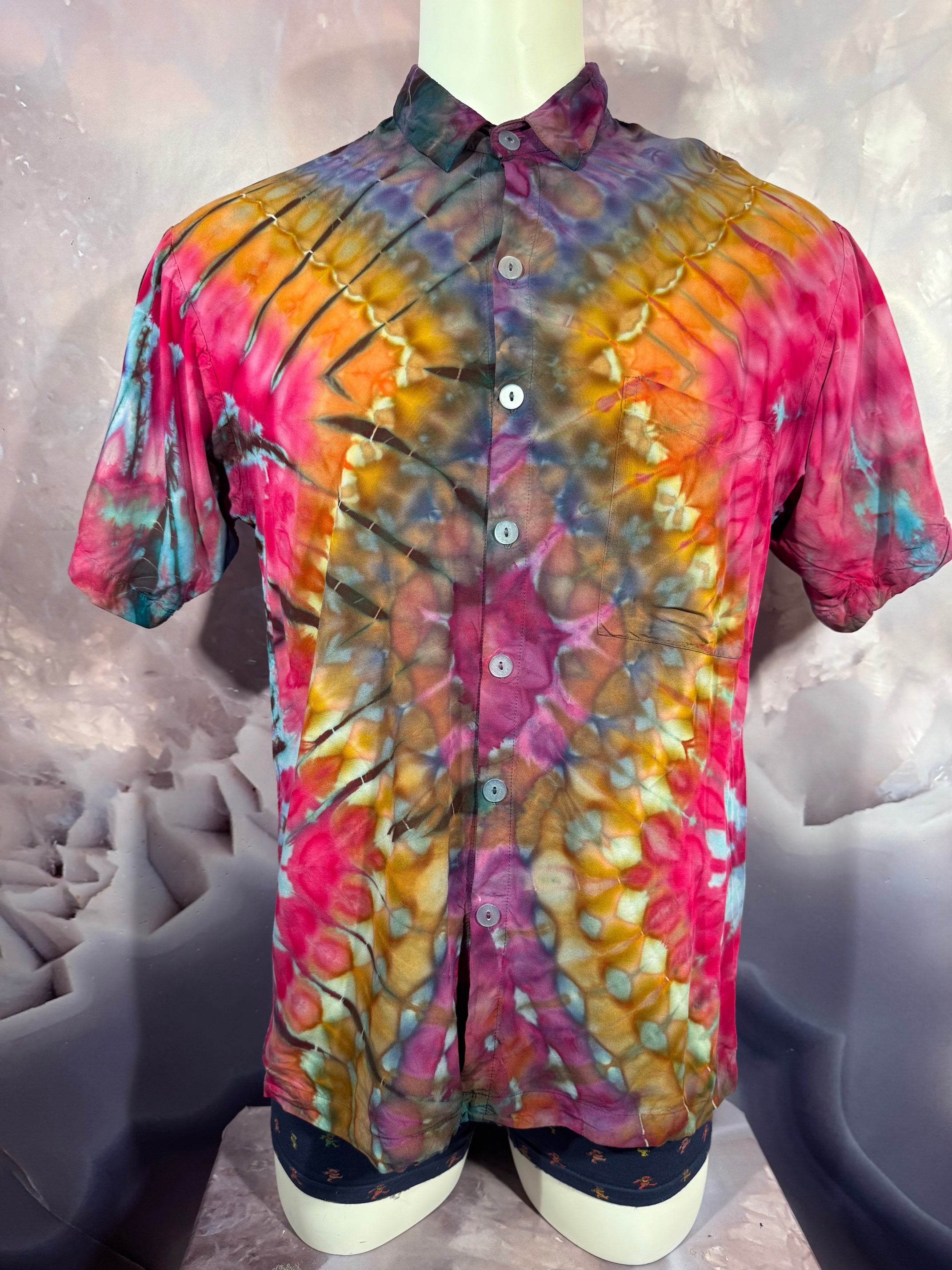 Medium Tyrannosaurus Dyes Button Down #2