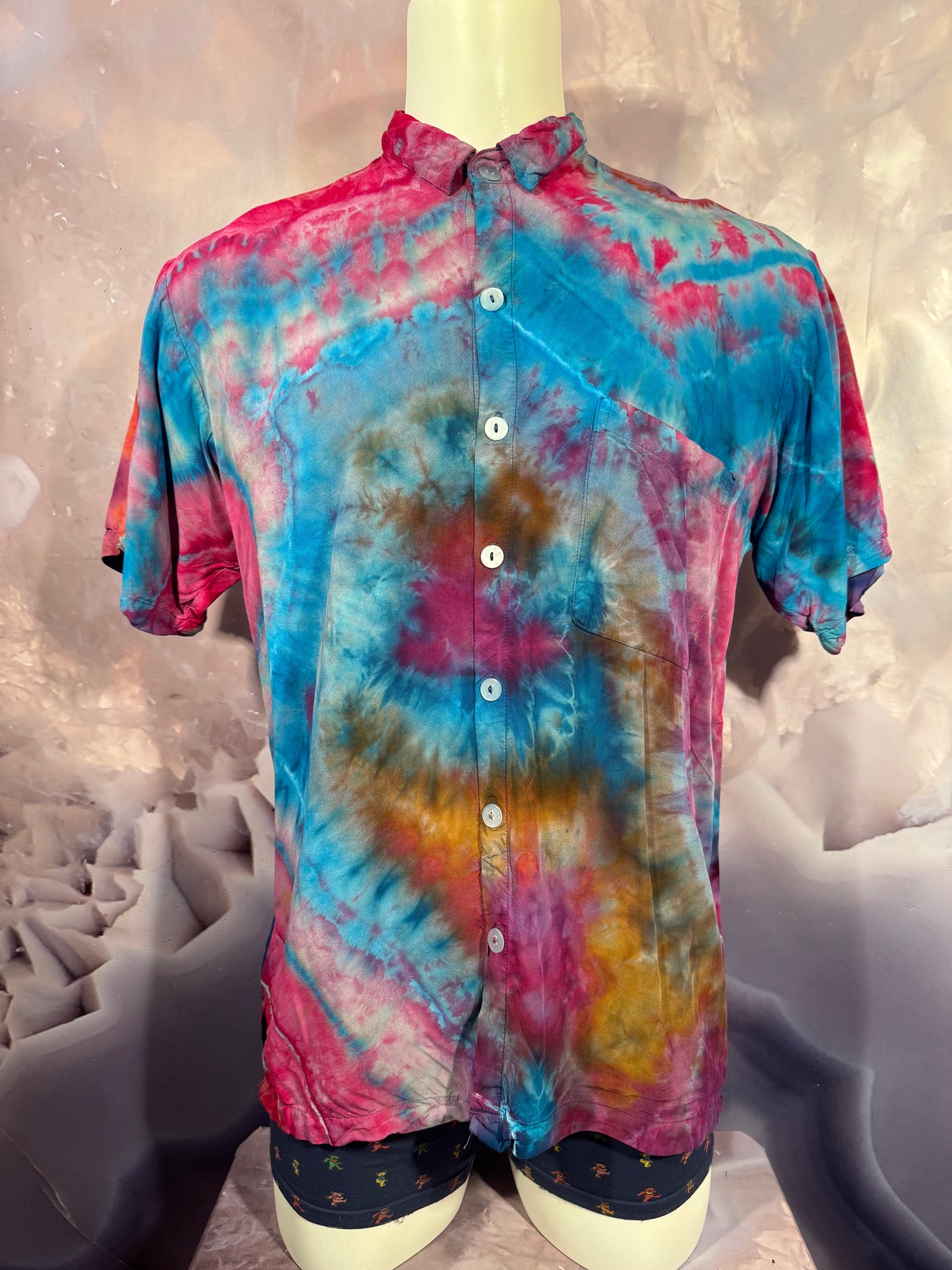 Medium Tyrannosaurus Dyes Button Down #3