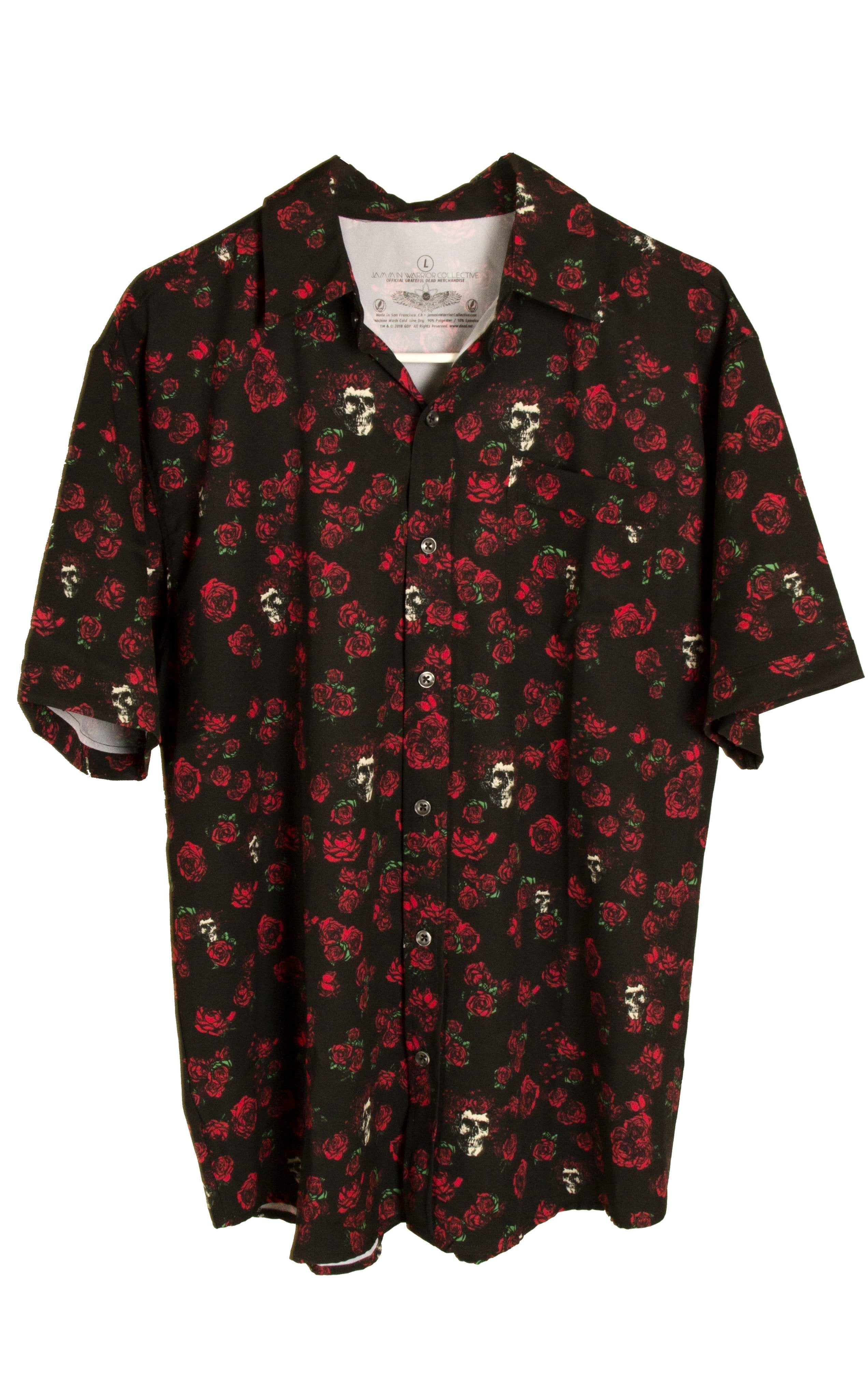 Skull & Roses Grateful Dead Dress Shirt - Warrior Within Designs ,Shirt 