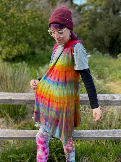 Small Colorfully Blessed Sleeveless Cardigan (Vest) #2