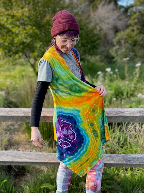 Small Colorfully Blessed Sleeveless Cardigan (Vest) #3